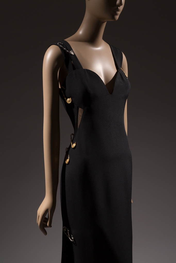Versace, evening dress: black synthetic crepe and metal, spring/summer 1994, Italy.