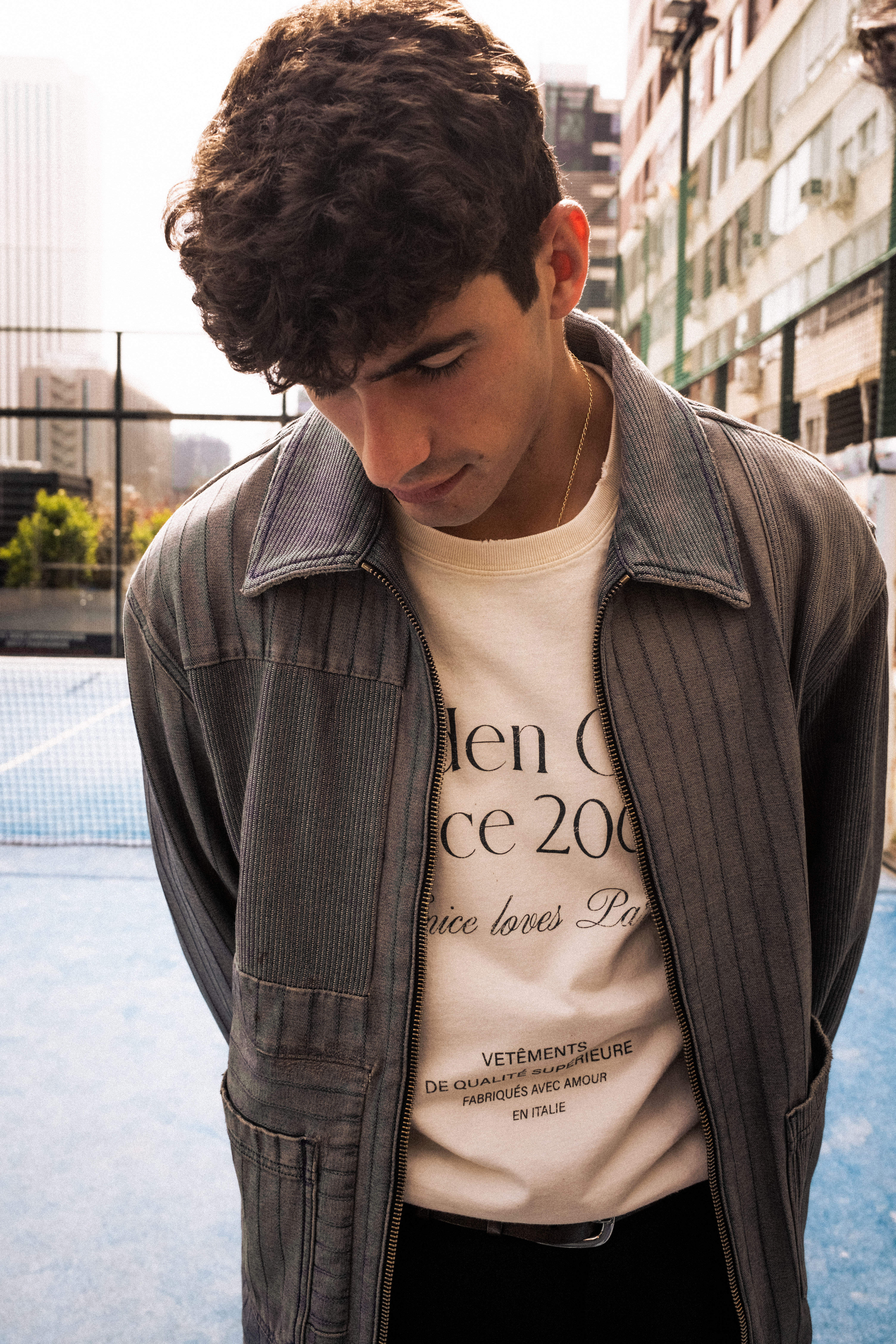 Golden Goose's global brand ambassador and padel player Arturo Coello.