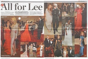 "All for Lee" published in WWD on May 3, 2011.